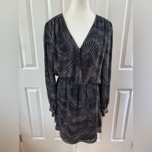 Parker Black and White Polka Dot Silk Dress Size M